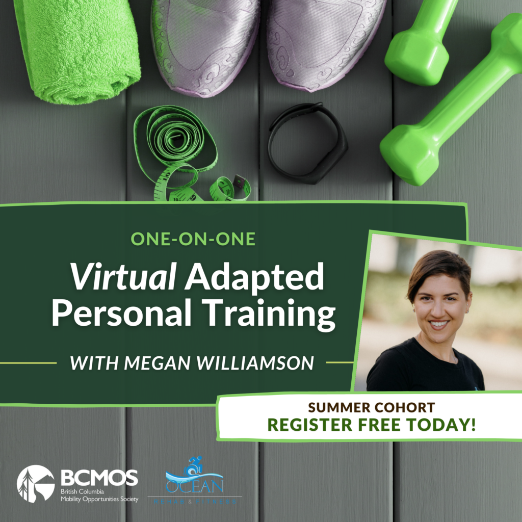 One-on-one Virtual Adaptive Personal Training with Megan Williamson. Summer cohort registration now open.