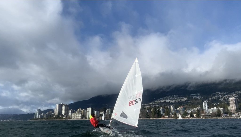 Mark sailing on the water.