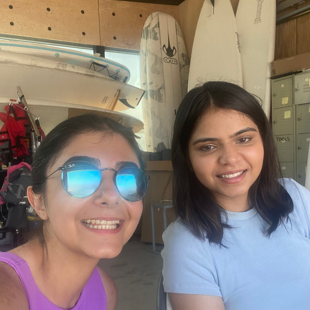 Anahita snapping selfies while volunteering at the BCMOS Paddling Centre